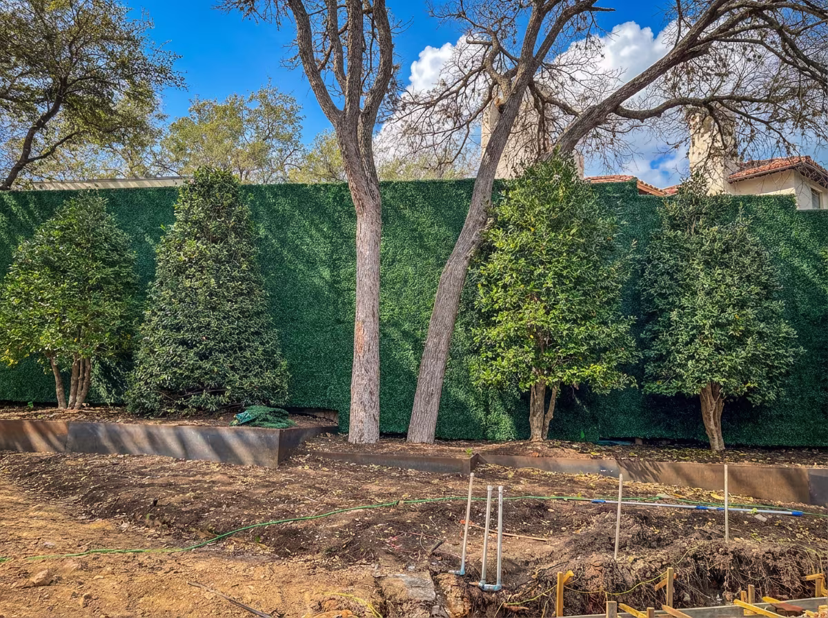 Austin mansion privacy screen detail